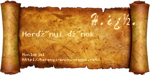 Herényi Énok névjegykártya